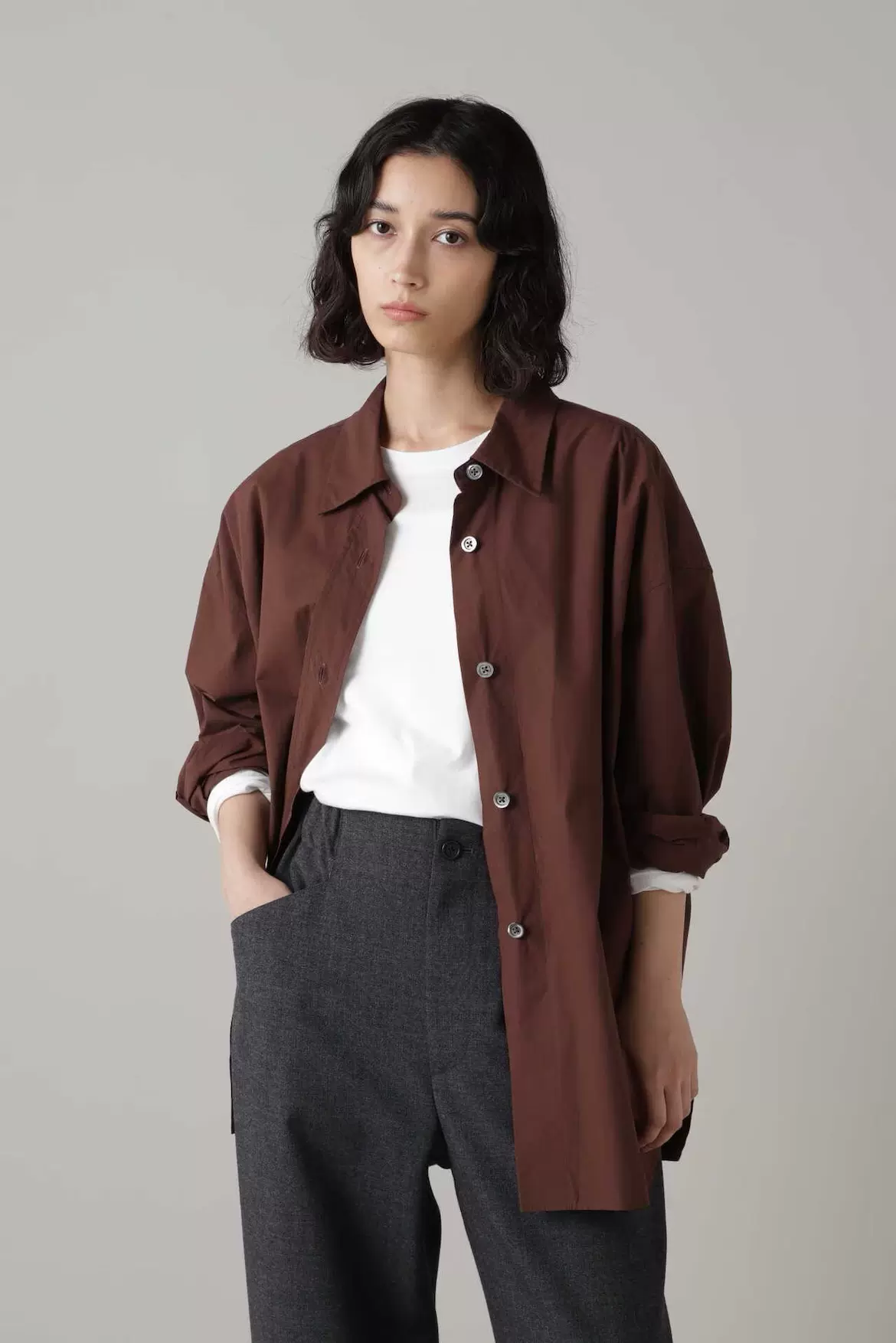 日本代购23AW MARGARET HOWELL MATT ORGANIC COTTON POPLIN 衬衫-Taobao