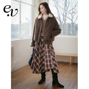 
Even Vintage High Quality Cashmere Wool Lapel Shorts Retro 90 White Goose Down Jacket