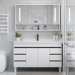 Solid wood floor-to-ceiling bathroom cabinet combination paint-free environmentally friendly washbasin washstand bathroom basin smart mirror cabinet