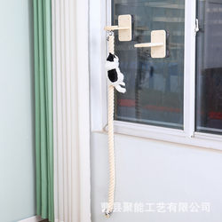 Cat Climbing Frame, Floor-To-Ceiling Cat Stand, Solid Wood Cat Climbing Frame, Sky-High Rope Ladder, Large Cat Rope Ladder, Cat Jumping Platform Set