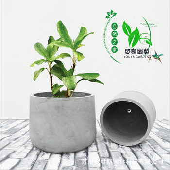 youka Nordic style pastoral landscape creative cement flower pot slightly fat home office shopping mall home gardening shape