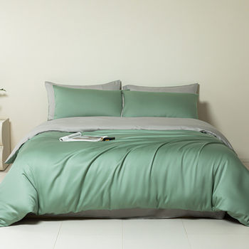 
Maternal and infant grade 100-count Lenzing Tencel four-piece summer silky nude sleeping sheets quilt cover ice silk set fitted sheet