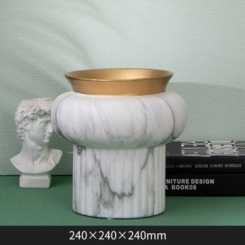 
Potted ornaments, stone pattern, large-diameter ceramic vase, Nordic home green plant imitation gardening, light luxury marble pattern flower pot