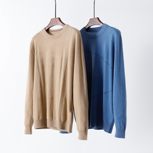 
Family benefits Elegant minimalist men's cashmere sweater Men's and women's round neck pullover knitted sweater