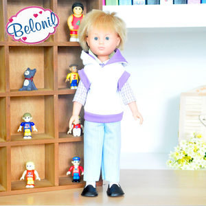 White skin short hair Boys dressed as Spain high -end children's soft plastic, home doll toys