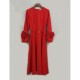 French niche heavy industry three-dimensional flower trouser long skirt small dress women's slim slim long sleeve dress