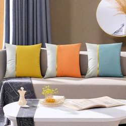 Technology Cloth Pillow Cushion High-End Modern Pillow Case Without Core Sofa Living Room Accessible Luxury Leather Sofa Pillow Case Orange
