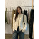 Halo Luu French girl white small fragrance jacket for women's spring high-end design wool knitted top