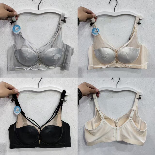 Ultra-thin mango cup bra for women BC cup soft steel ring gathering upper support anti-sagging secondary breast lace underwear 25003