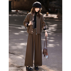 
Casual stand-up collar down jacket and trousers suit 2025 winter new women's two-piece set