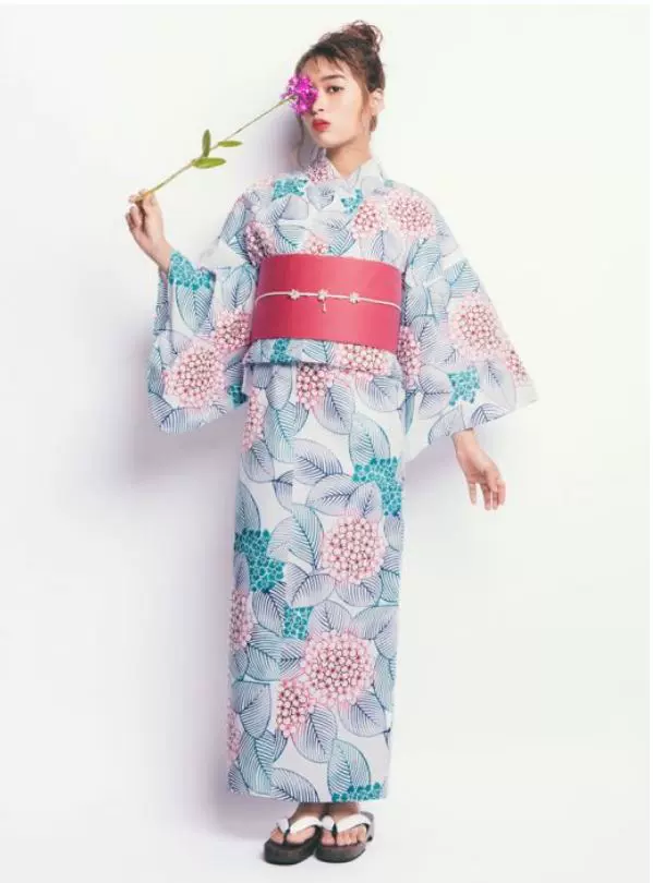 包郵日本代購GRL2018新款淡雅紫陽花浴衣和服三件套gi1104-Taobao