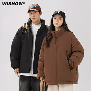 VIISHOW cotton jacket men's new winter fashion brand ins loose thick stand collar bread jacket casual couple cotton jacket
