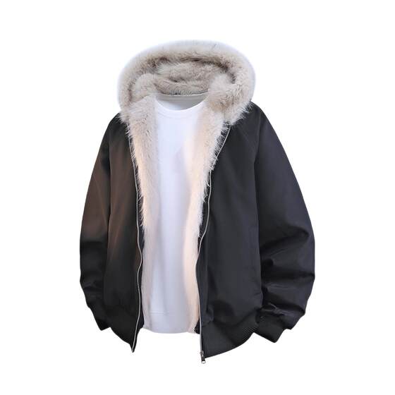 
VIISHOW American retro mountain sculpture short velvet warm cotton jacket for men and women couples wear thick cotton jacket