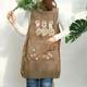 Gardening princess style oil-proof cartoon kitchen back-wearing coat baking floral painting work clothes sleeveless apron