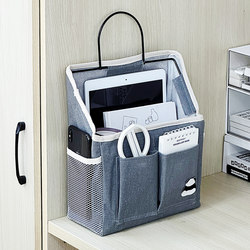 Linen Cotton Fabric Student Dormitory Hanging Bag Mobile Phone Tablet Wall Hanging Storage Bag Clothing Multi-Functional Storage Rack