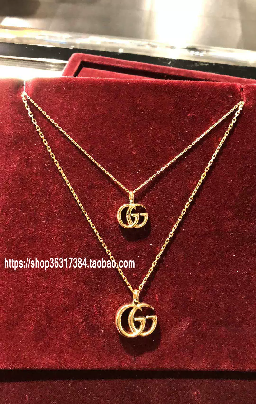 专柜正品古奇gucci 情侣款项链18k黄金双g吊坠热卖款 专柜正品古奇gucci 情侣款项链18k黄金双g吊坠热卖款