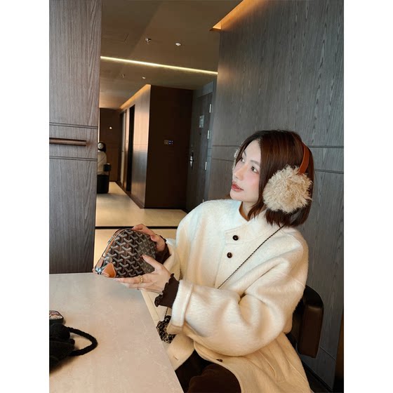 
[Tang Youyou mgdm] 880g alpaca Suli coat for women small autumn and winter mid-length double-sided woolen coat