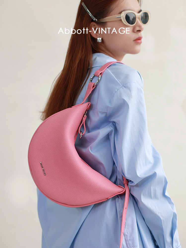 Abbott Vintage Leather Crescent Bag Sac Messager Bandouli re Portable abbott-vintage-leather-crescent-bag-sac-messager-bandouli-re-portable