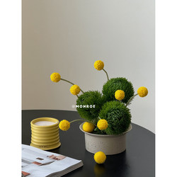 Ball Bonsai·Menglu Original Simulated Potted Plant with Pot, Suitable for Hotel Coffee Table, Living Room Desktop, and Tv Cabinet