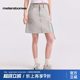 Metersbonway skirt for women 2025 summer new trendy versatile patch pocket tassel mid-waist denim skirt