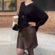 Light luxury high-end leopard print imported triacetic acid miniskirt 2025 three-season wear new fashionable sexy straight skirt
