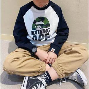
Casual boys long-sleeved T-shirt spring and autumn spliced sleeves 2026 early spring new boys tops pure cotton bottoming shirt trendy