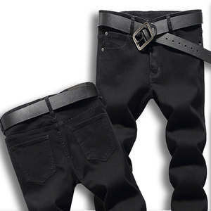 
2026 Spring and Summer Black Small Leg Pants Korean Style Trendy Show High Casual Men's Pants Small Size Youth Stretch Jeans