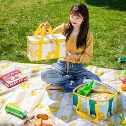 Outdoor Spring Outing Foldable Insulated Picnic Basket Picnic Food and Drink Storage Bag Camping Large-Capacity Handbag