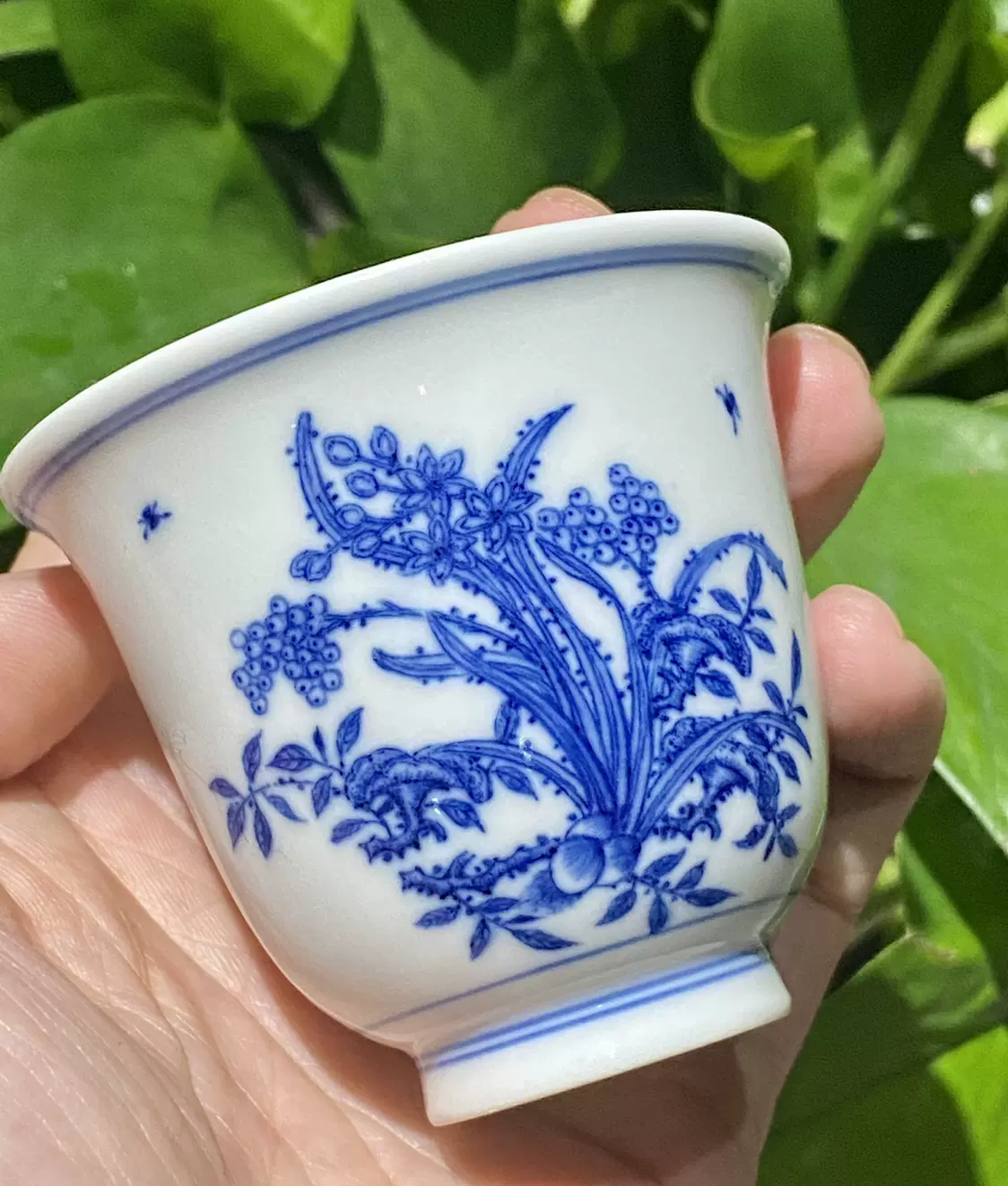 小雅珍藏青花花神杯水仙花闻香杯铃铛杯茶杯主人