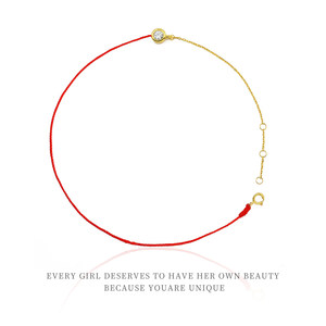 Genuine 18k gold Mosan Bubble Red Rope Bracelet Ankle Chain Year of the Year of the Year of the Lucky [QL06248] Special Price