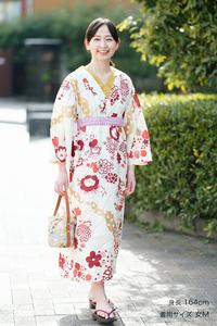 sousou代购日本京都女宽松宽袖麻料褶皱腰带高腰花朵V连衣裙扇子