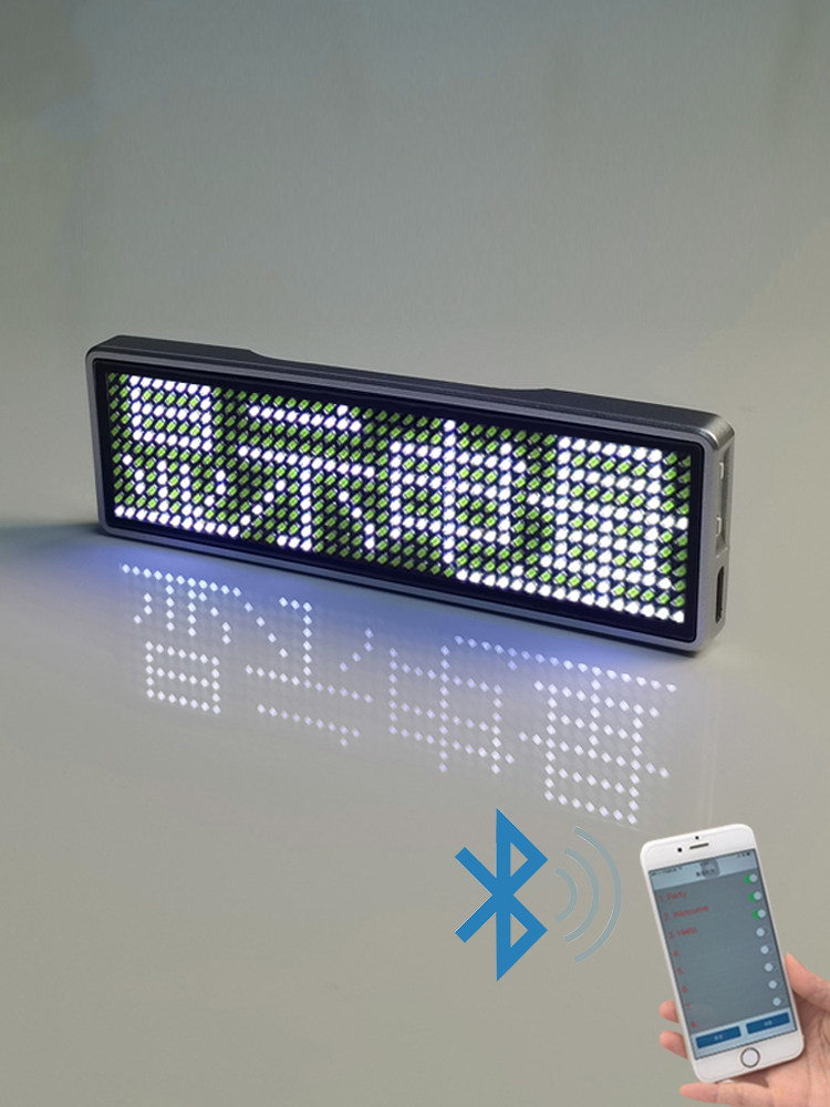 Badge nominatif Lexan LED - Affichage de texte défilant