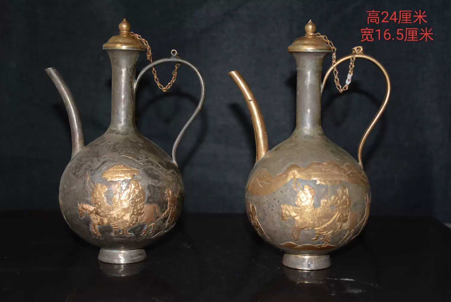 古代铜器金器收藏品全鎏金錾刻满细工镂空龙纹双耳炉豆摆件-Taobao Vietnam