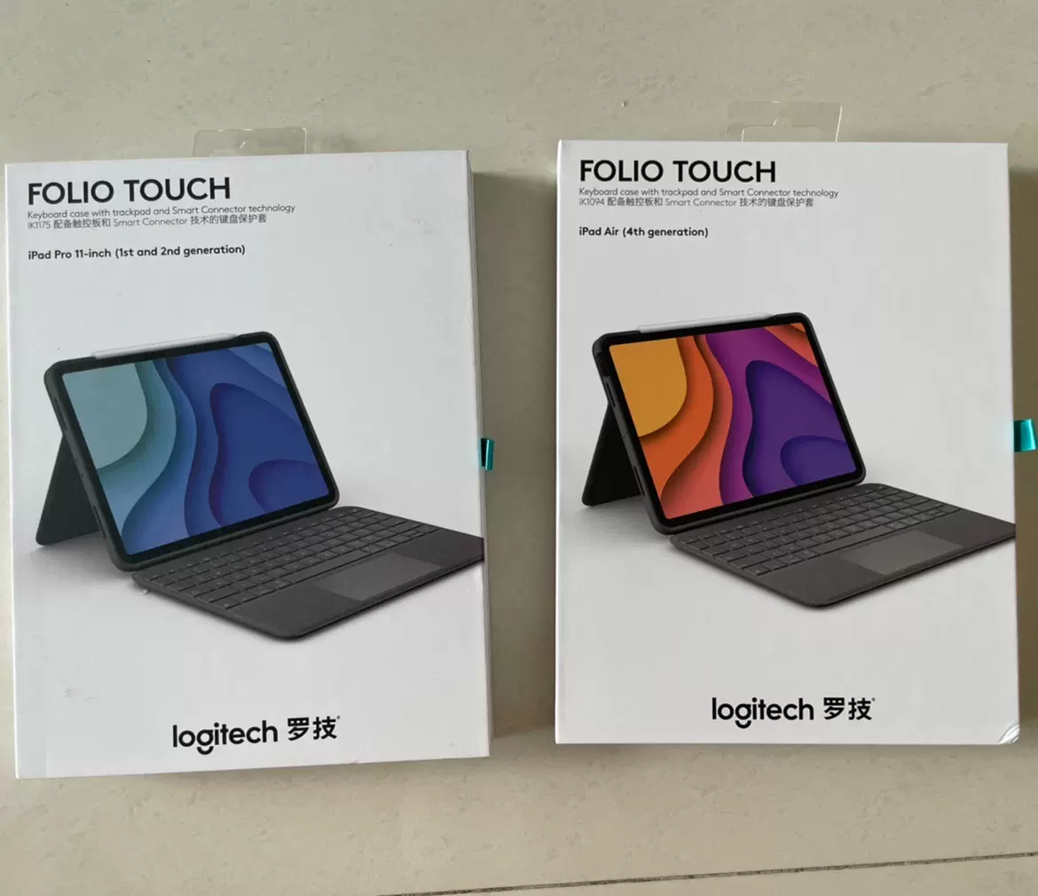 Logitech Folio Touch键盘式保护壳配触控板适用于iPad11 Air 4 5-Taobao