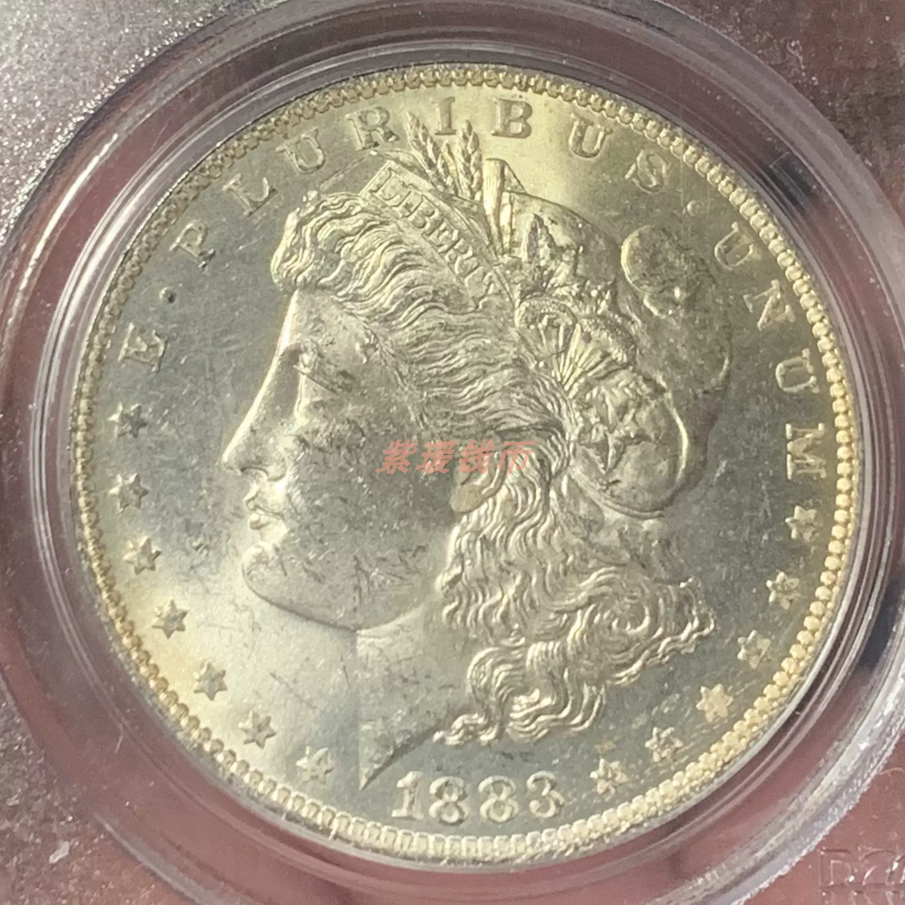 美国1883年O版摩根大头妹1美元银币PCGS MS63 早期老盒-Taobao