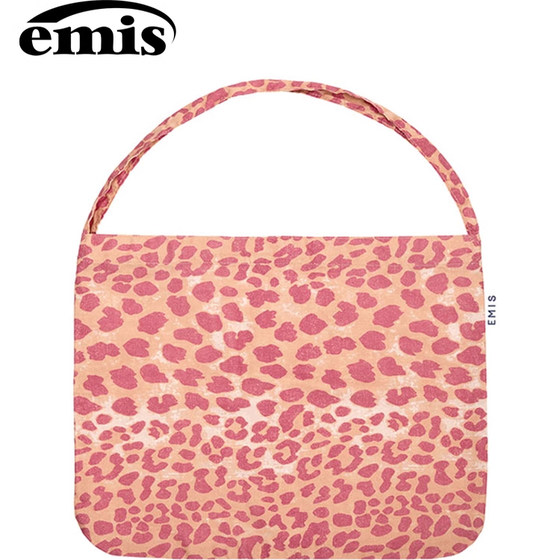 
Korean emis canvas bag pink leopard print bag lightweight large capacity shoulder bag commuting and travel shoulder bag