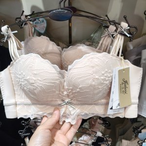 
Garros AB small breast side boneless latex medium-thick half-cup soft push-up adjustable bra without steel rims sexy underwear