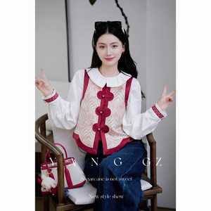 
YANG GZ [Pingbu Qingyun] New Chinese style autumn and winter river cliff sea pattern quilted vest outer top for women