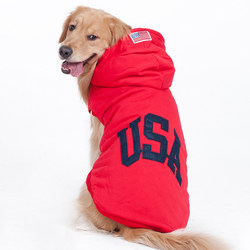 Large Dog Clothes, Thick Winter Pet Cotton Coat, Cotton-Padded Jacket  Cute In-Stock Casual Letter Windproof Trendy Red