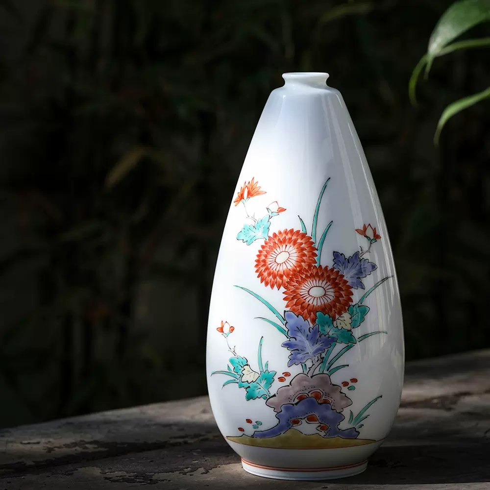日本进口京烧名家三代诹访苏山造青瓷花瓶日式陶瓷花入全品原箱-Taobao