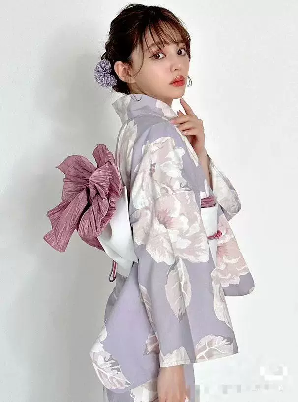 秋冬季上新日本和服神明少女寫真改良和服獨家原創粉色櫻花洋裝-Taobao