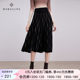 Mulan elegant elastic waist knitted printed skirt winter new temperament age-reducing pleated skirt knitted skirt