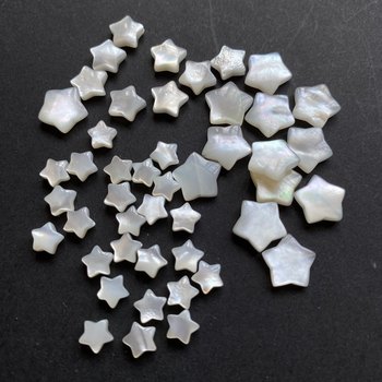 Shell Five-pointed Star White Butterfly Black Shell Five-pointed Star Straight Hole 6mm8mm10mm