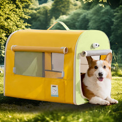 Dog Carrier Bag for Small and Medium-Sized Dogs, Pet Car Carrier, Large Capacity Cat Bed, Portable, Breathable, Suitable for All Seasons