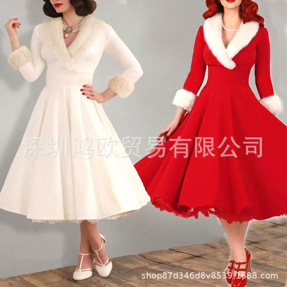 winter dress women long dresses for woman new year christmas-Taobao