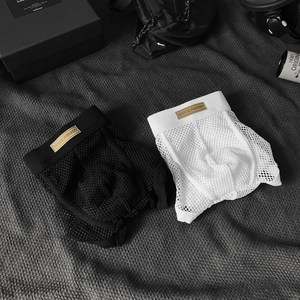 BP net flat solid color flat -angle panties mesh permeable sexy nylon low -waist sports comfortable youth mesh hollow E
