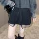 Short skirt for women 2025 spring new European station small solid color high-waisted skirt versatile slim A-line skirt
