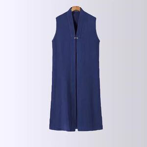 
Long vest men's summer style antique retro loose cotton and linen plus size men's sleeveless vest vest top extra long