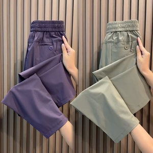 
Quick-drying breathable cropped pants for women in summer new high-waisted slim small feet straight-leg pants for women loose versatile Harem pants