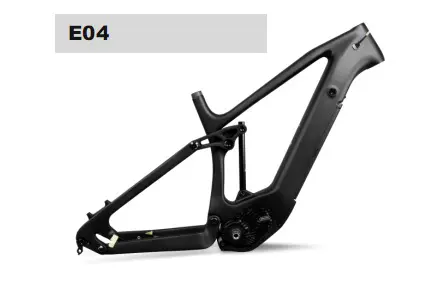 碳纤维中置助力自行车软尾山地自行车E04 八方电机碳纤维车架DIY组装